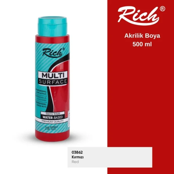 rich multisurface 500 ml kırmızı boya