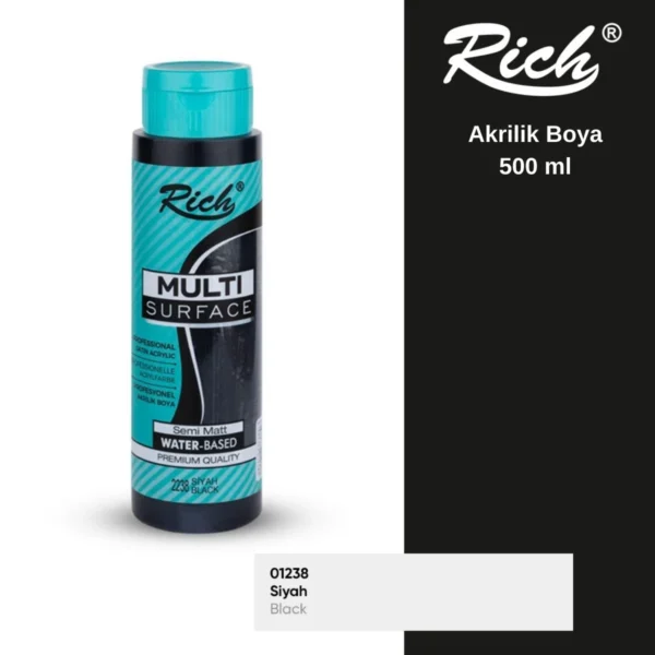 rich multisurface 500 ml siyah boya