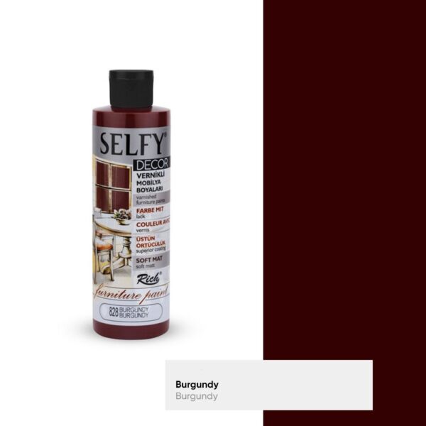 Rich Selfy Decor Vernikli Mobilya Boyası 240 ML burgundy