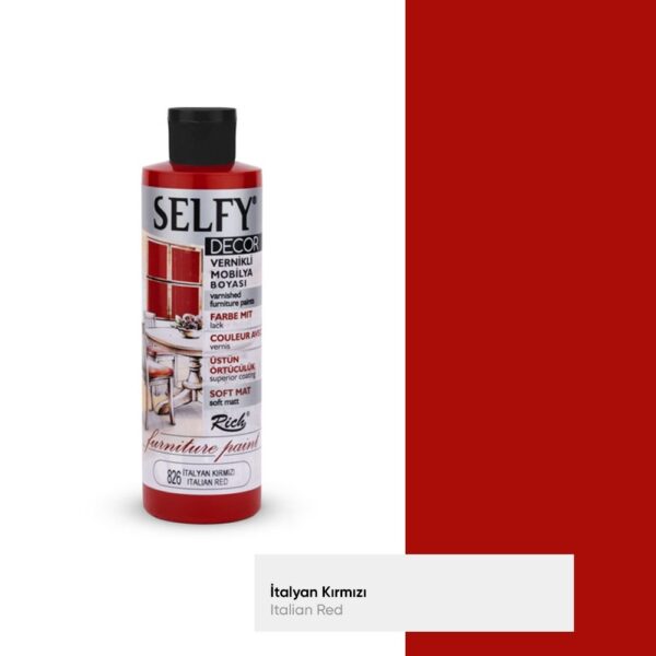 Rich Selfy Decor Vernikli Mobilya Boyası 240 ML kırmızı