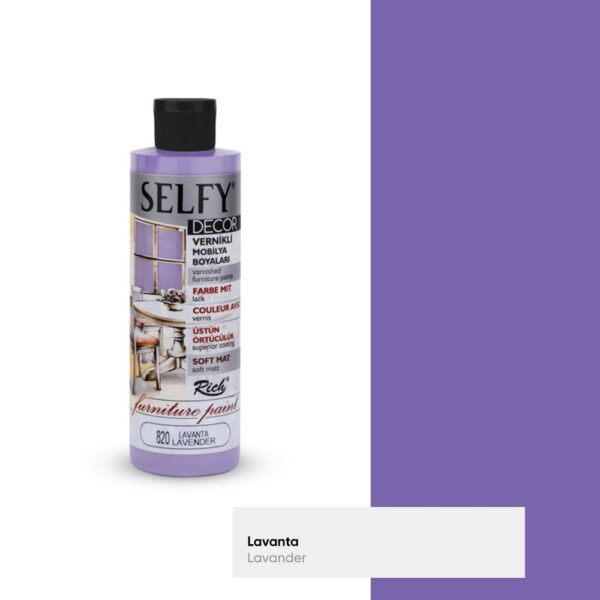Rich Selfy Decor Vernikli Mobilya Boyası 240 ML lavanta