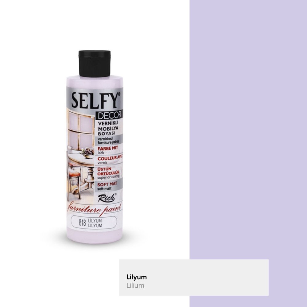 Rich Selfy Decor Vernikli Mobilya Boyası 240 ML lilyum
