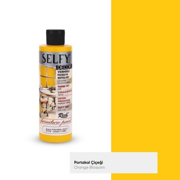 Rich Selfy Decor Vernikli Mobilya Boyası 240 ML portakal