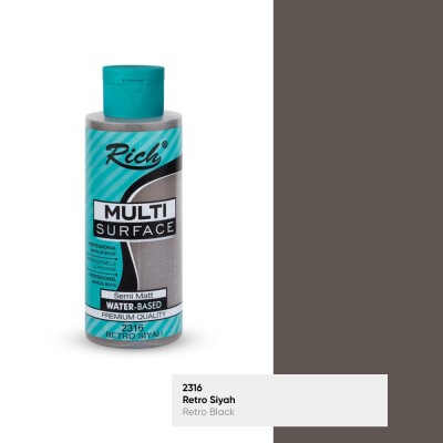 Rich Multisurface 120 ml retro siyah akrilik boya 120 ml