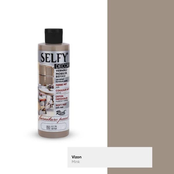Rich Selfy Decor Vernikli Mobilya Boyası 240 ML Vizon